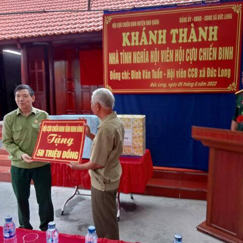 Hội Cựu chiến binh huyện Nho Quan  Tổ chức khánh thành ngôi nhà “Nghĩa tình đồng đội”